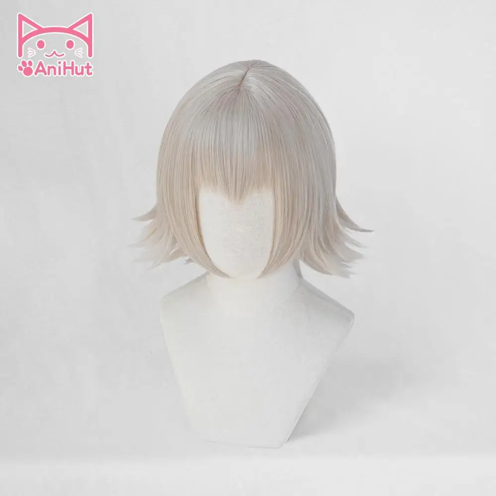 AniHut Alter Jeanne d'Arc парик, две версии, Fate Grand Order, парик для косплея, синтетические короткие волосы, аниме, FGO, косплей, Joan of Arc - Цвет: Gray