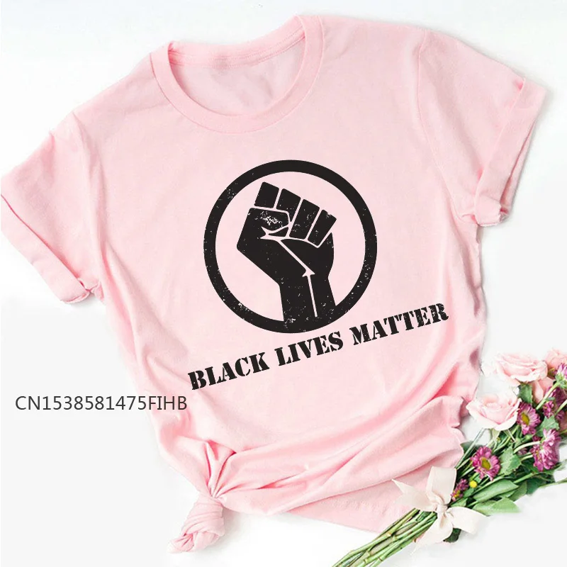 

BLACK LIVES MATTER Alphabet Print Pink T-Shirt Women Fashion Lady Premium Tops T Shirt Ladies Female Tee Basic Tshirt