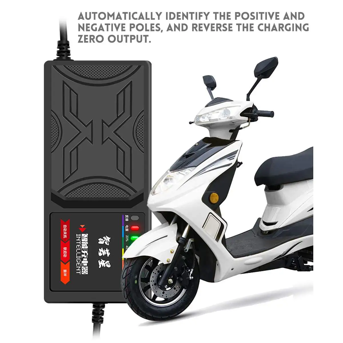 48v60v72v electric vehicle charger with 7 light display power display current protection leakage protectionfull pulse free global shipping