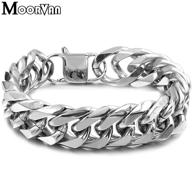 Moorvan 19 мм шириной 22 см длина, ссылка chian ювелирные изделия горячее предложение 316l нержавеющая сталь, для мужчин мужской Шарм браслет Бижу VB307