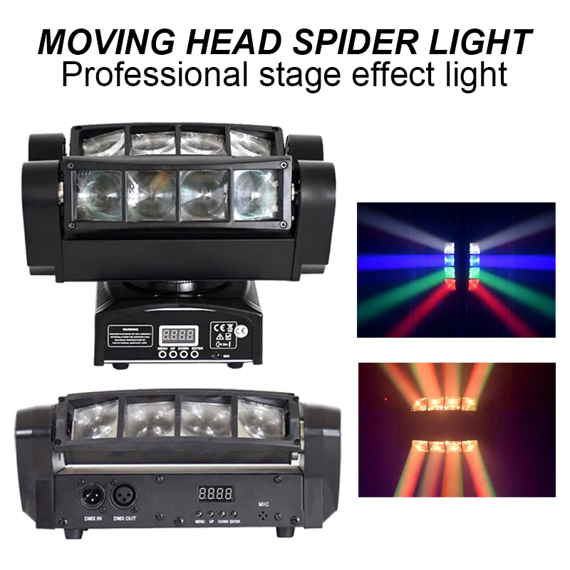 Сценический прожектор с движущейся головкой светодиодный светильник-паук для