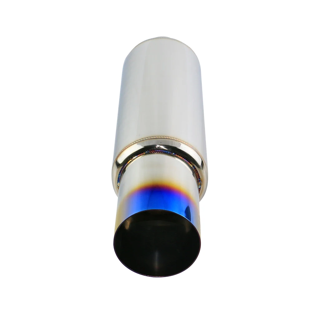 

JZZ universal high flow Auto exhaust pipe rear muffler for 3.5'' outlet 3/2.5" inlet
