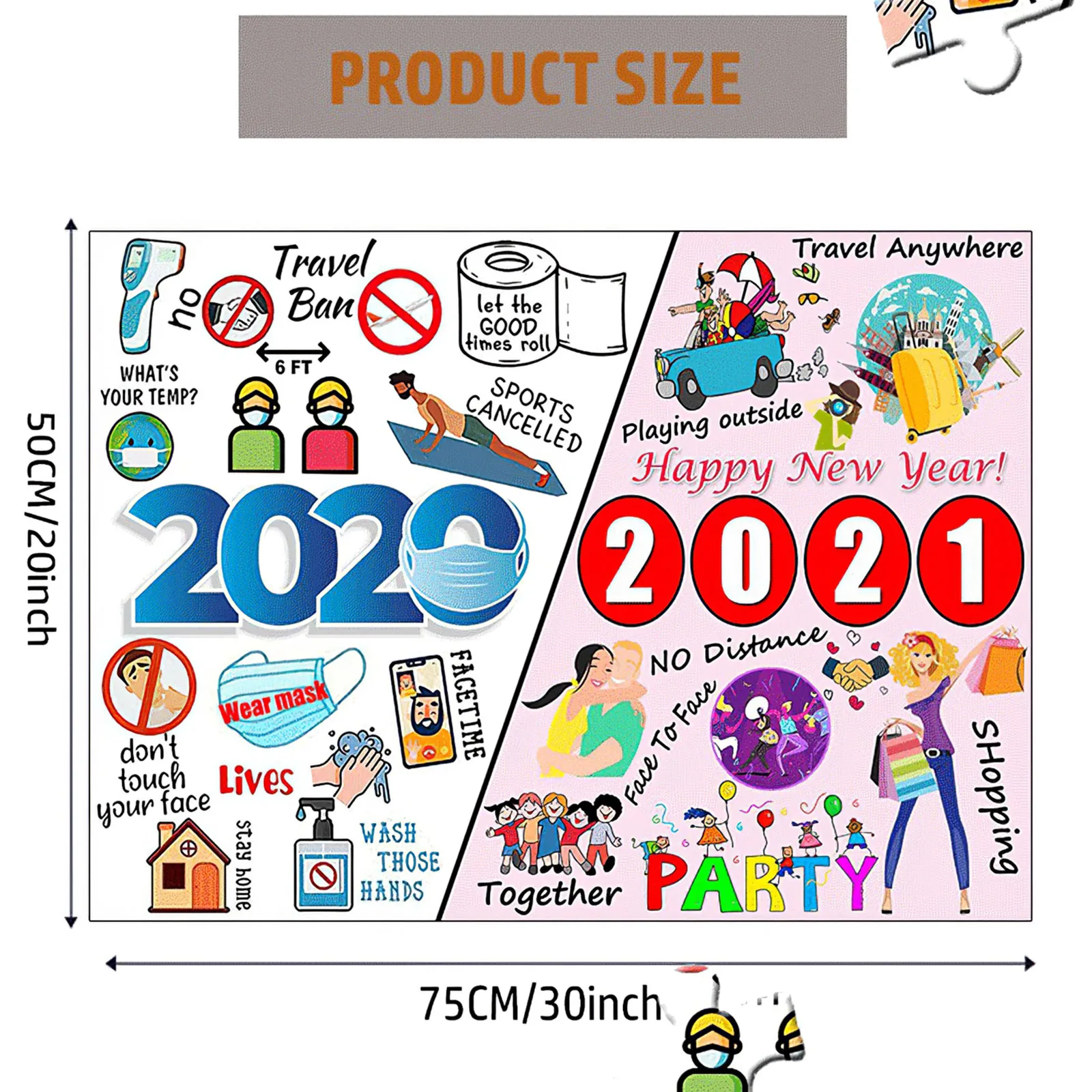 

1000pcs 2020 Commemorative Jigsaw Puzzles Adults Kids Intelligence Challenging Game Family Toy Home Decoration Gifts Puzzle Toys