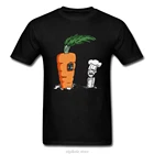 Футболка мужская с мультяшным принтом, хлопковая рубашка с принтом моркови, бомбы и повара-комиксов, с коротким рукавом, белая, топ для студентов, XXL