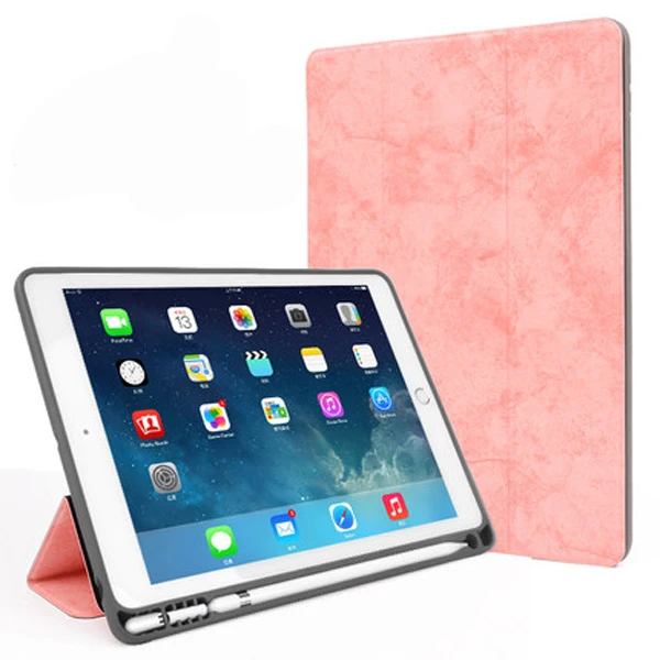 Pink Для iPad 9,7 чехол для планшета 5th 6th generation для iPad 5 6 Smart wake sleep с iPad pencil holder - Цвет: Pink