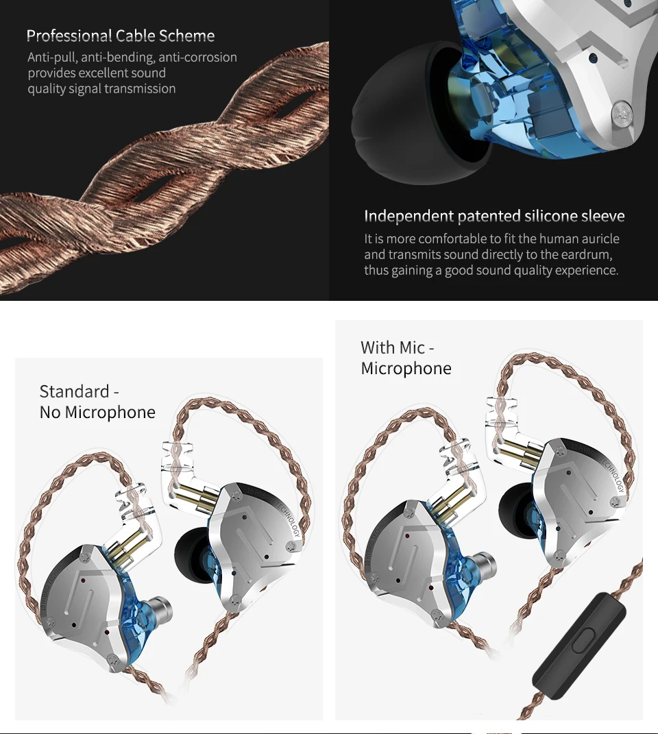 KZ ZS10 PRO 1DD 4BA HIFI металлическая гарнитура, гибридные наушники в ухо, спортивные наушники с шумоподавлением, гарнитура ZSN PRO ZST AS12 AS16 ES4 V80 T2 S2