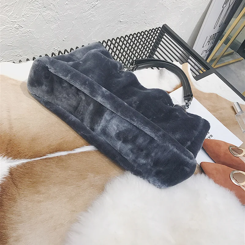 

Autumn New Style Plush WOMEN'S Bag Handbag European And American Fashion Furry Large Bag LADY'S Shoulder Bag