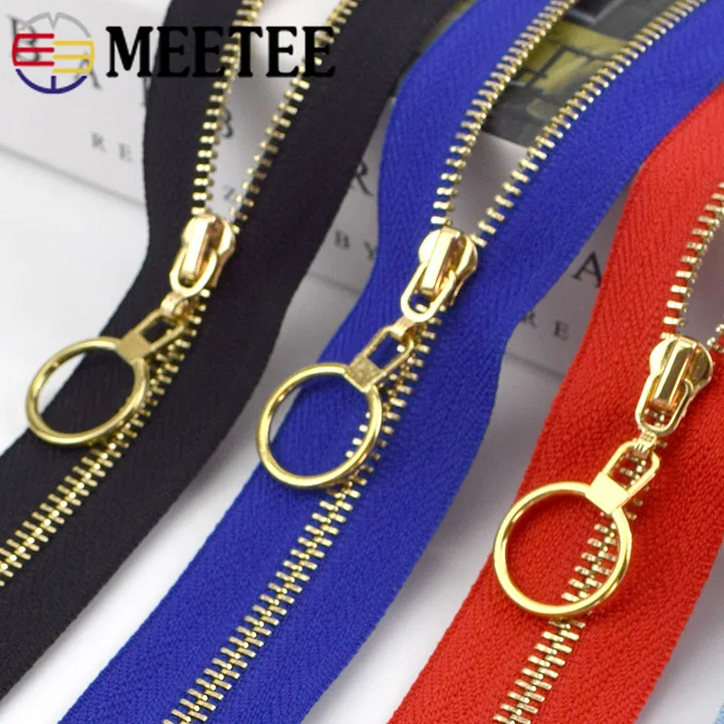 Meetee 2/5 шт 40 см 70 3 # металлическая молния открытые золотые зубы для шитья одежды