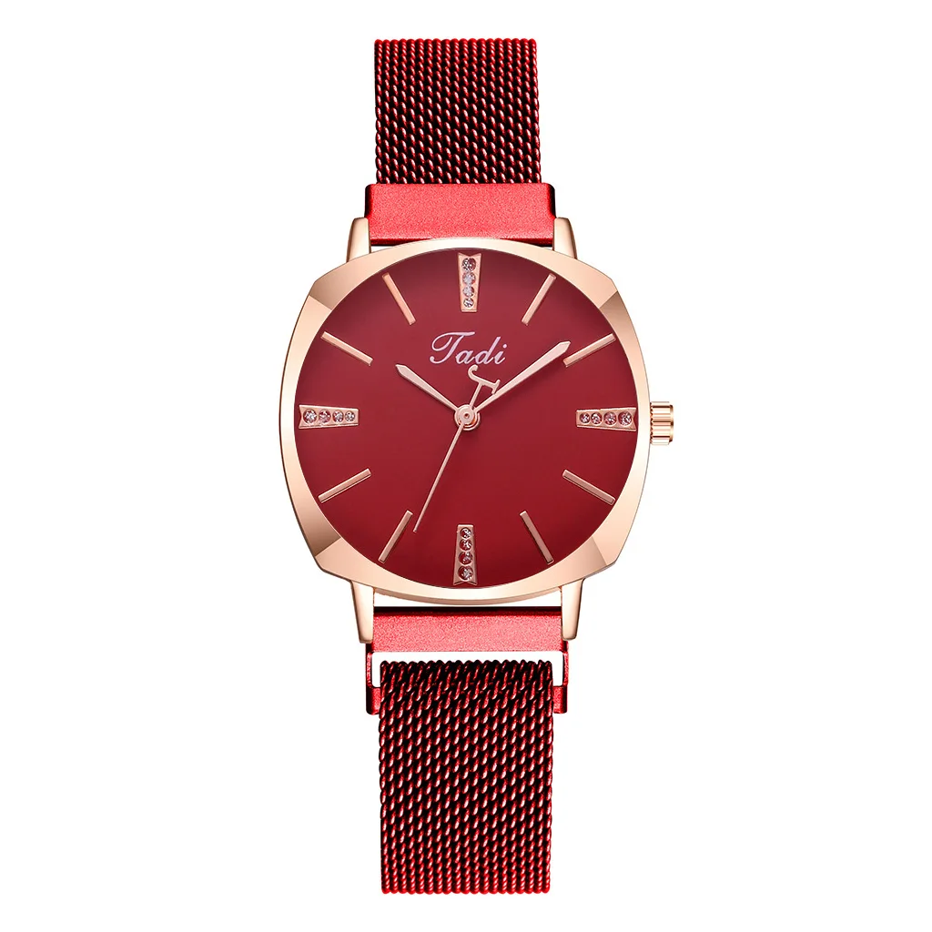 

New fashion ladies watch magnetic buckle set diamond British watch Creative square three-hand ladies watch
