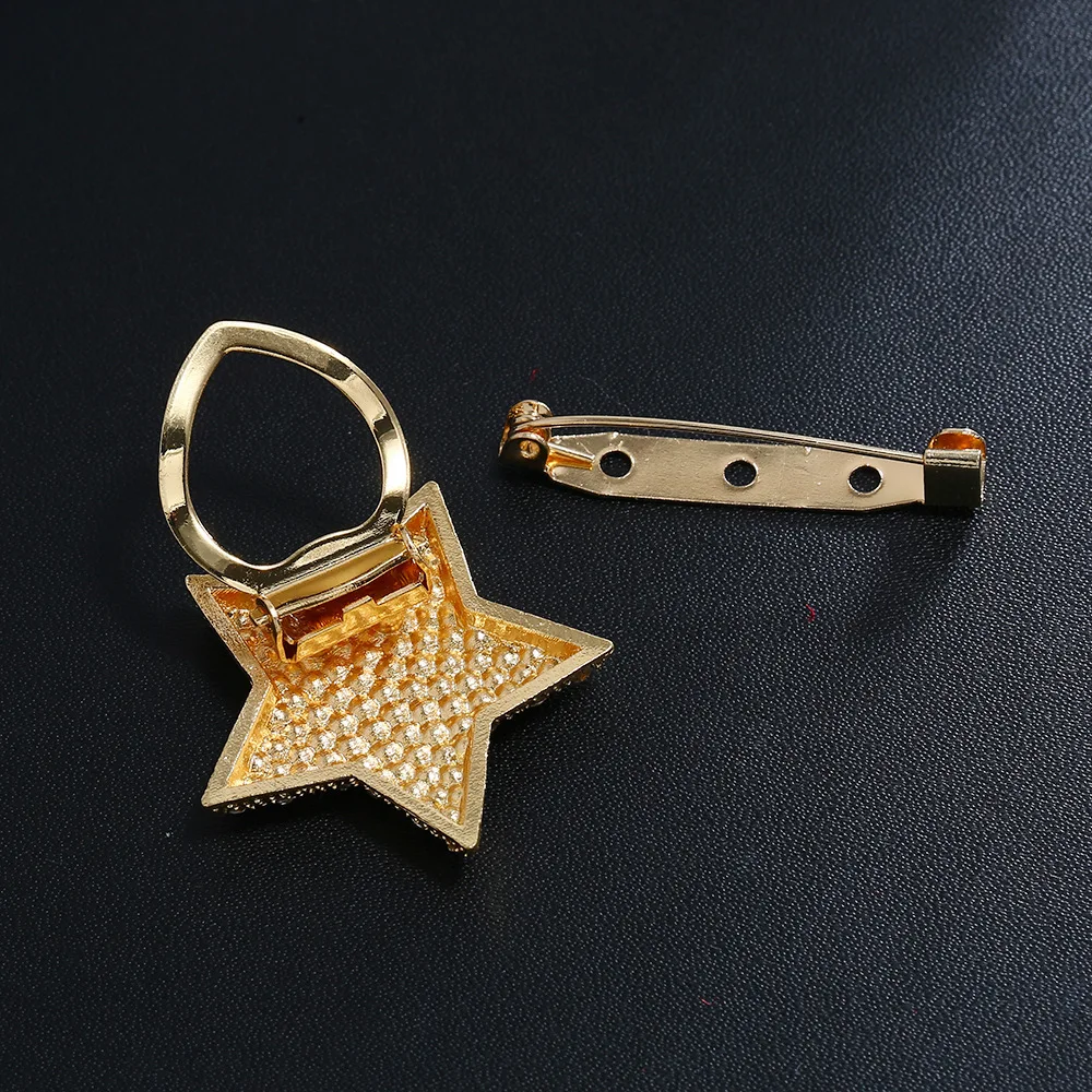 Пятиконечная звезда шелковый шарф Пряжка анти светильник сплав брошь со