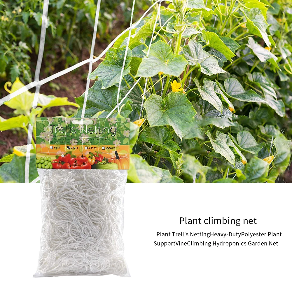 

Garden Trellis Netting Plant Trellis Netting Heavy-Duty Polyester Plant Support Vine Climbing Hydroponics Garden Net Accessories
