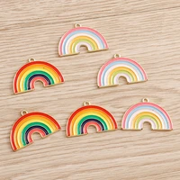 10pcs 3019mm colorful rainbow charms pendants for jewelry making couple enamel diy charms handmade necklaces earrings crafting