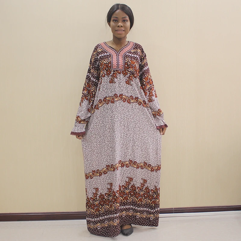 Африканские платья для женщин 2019 новое платье с v образным вырезом и свободным