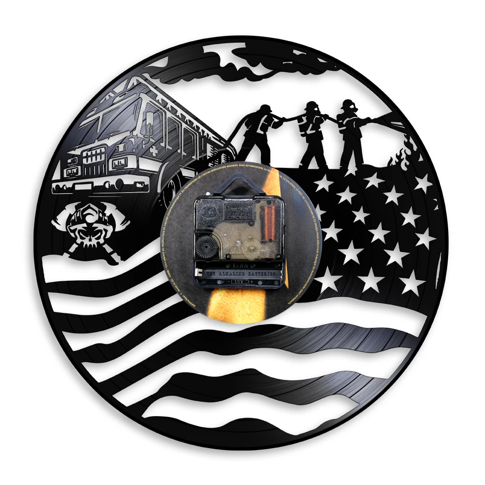 Пожарные виниловые часы пожарная станция настенное искусство домашний декор