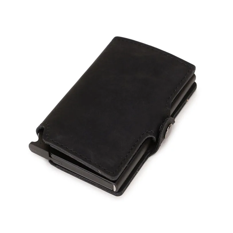 BLACK Casekey, бизнес, мужской кредитный держатель для карт, RFID, чехлы для карт, автоматический, всплывающий, Алюминиевый, для банковских карт, кошельки - Цвет: BLACK