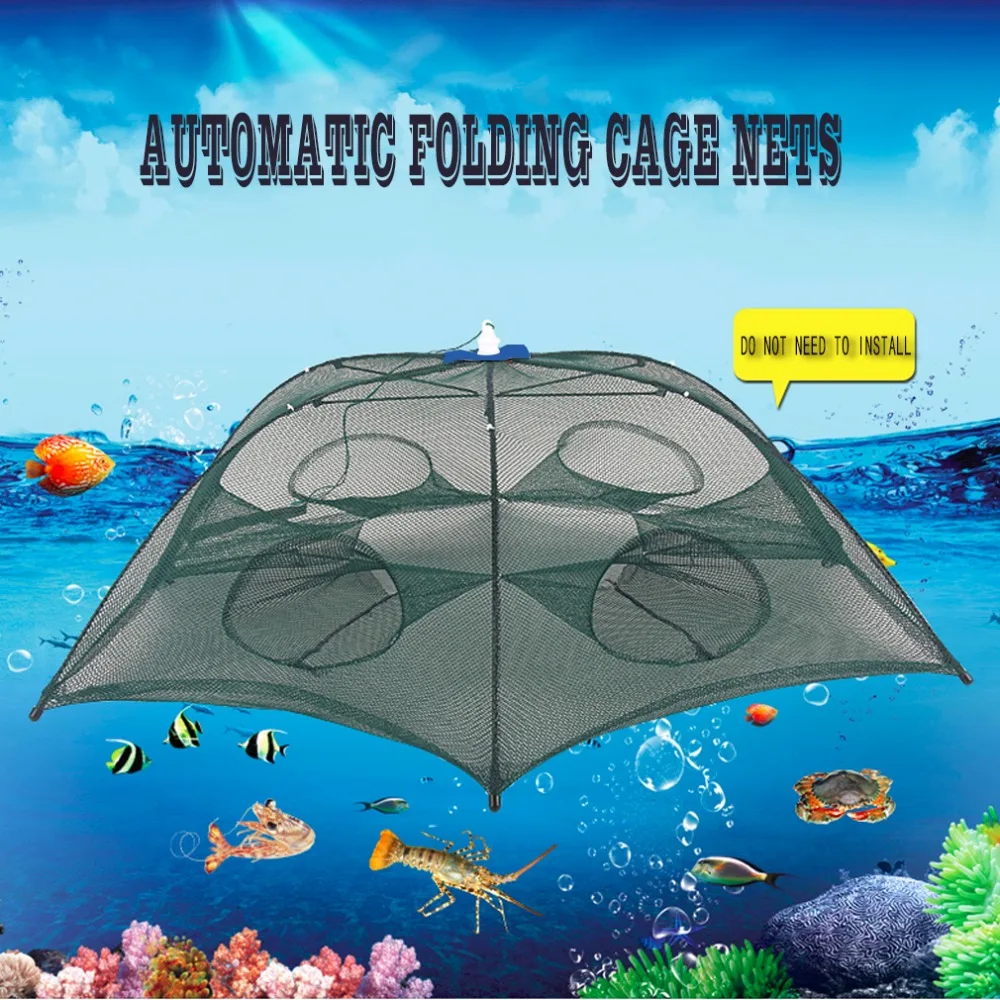 Сеть рыболовная Автоматическая ловушка для раков креветок Карпов портативная