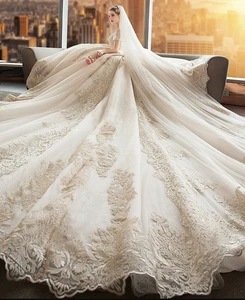 Новинка, великолепное бальное платье с королевским шлейфом и коротким рукавом, кружевное свадебное платье с сердечком, свадебное платье 2021, свадебное платье, vestido De Noiva Robe De Mariee