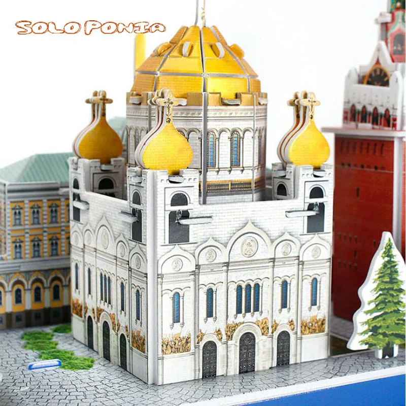 Пазл из бумаги сделай сам детская игрушка картона сборная модель здания