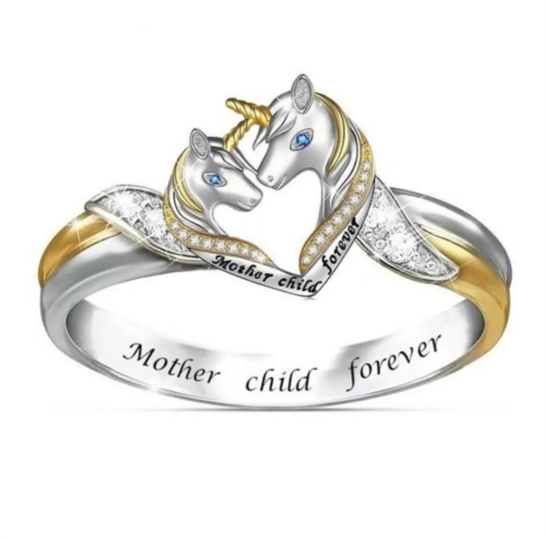 CHUHAN Cute Unicorn Parent-child Ring Girls Children Cartoon Animal Cubic Mother and Child Forever Gift | Украшения и аксессуары
