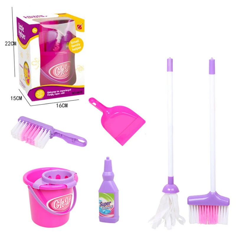 6 шт. миниатюрные игрушки для уборки швабры милые детские чистящие мебельные