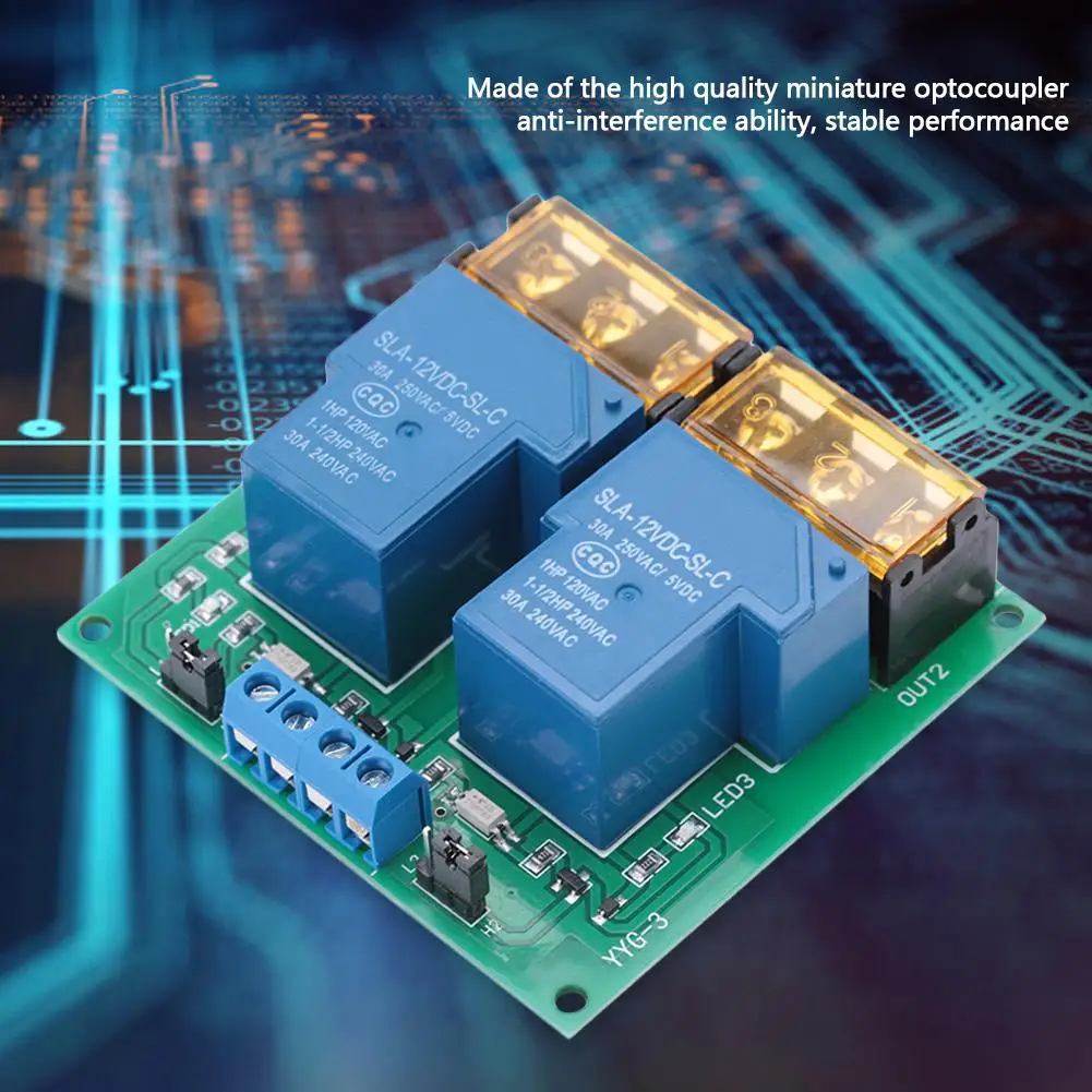 30A YYG 3 DC 5V/12V/24V высокое Мощность 2 х канальный релейный модуль двунаправленный