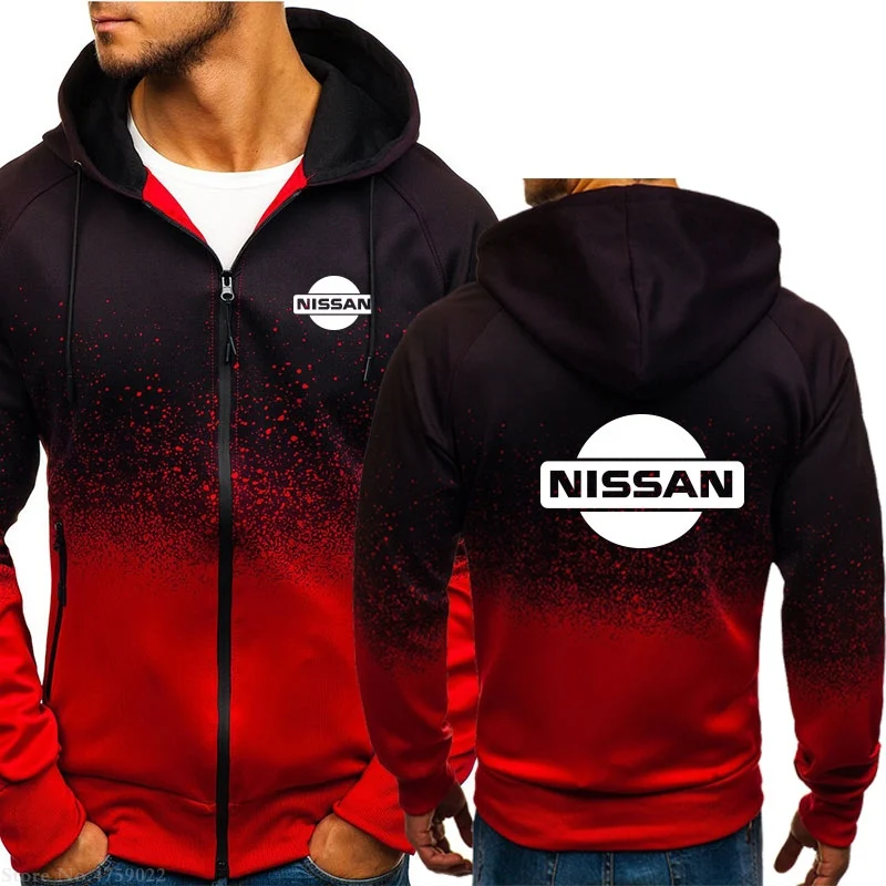 

Men's hooded sweatshirt, brand clothing, zipper, Nissan, new design, long sleeve jacket