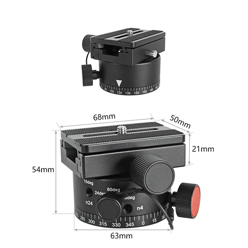 

HOT-BEXIN LEP-02 Tripod Panoramic Gimbal,with 4-Speed Node Rotator Adjustment,360 degree Panoramic Gimbal for SLR Cameras