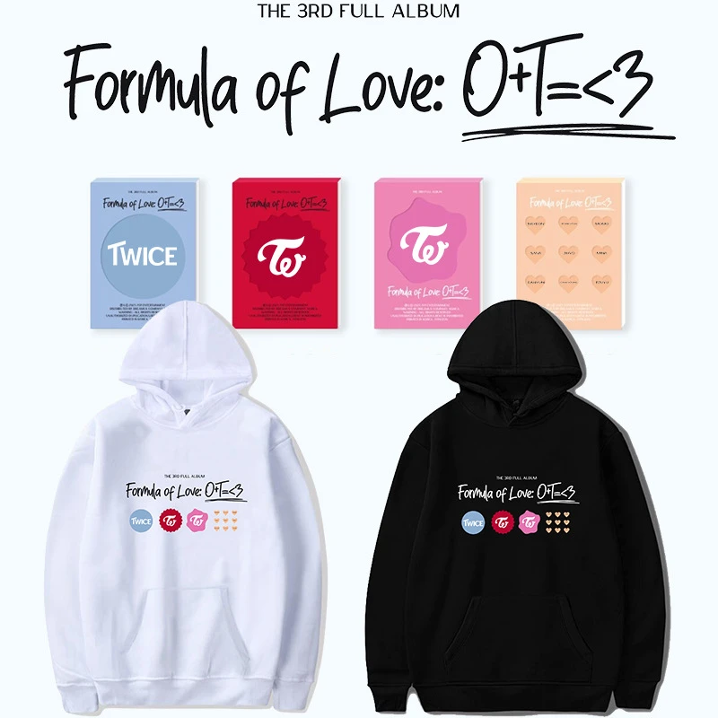 

KPOP Twice New Album Formula Of Love Fashion Printed Thick Loose Round Neck Hoodie Couple Sweater Fans Support Clothes P32