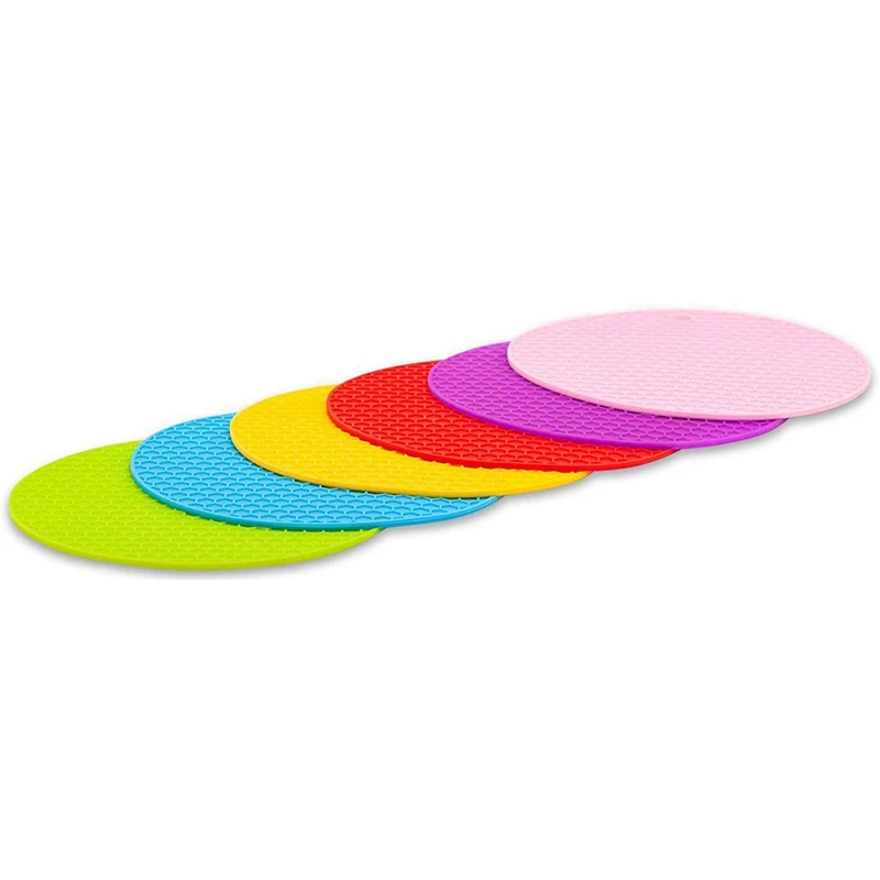 Лучшие 6 упаковок силиконовых держателей для горшков и 12 моющиеся коврики