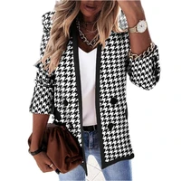 new women office style coat patchwork sequins suit button spring autumn clothes europe and america button plaied tops
