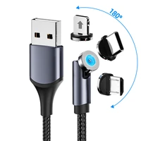fonken 540 rotate magnetic cable 3 in 1 micro usb c cable magnet charger cord for iphone xiaomi phone 2 4a charging cable