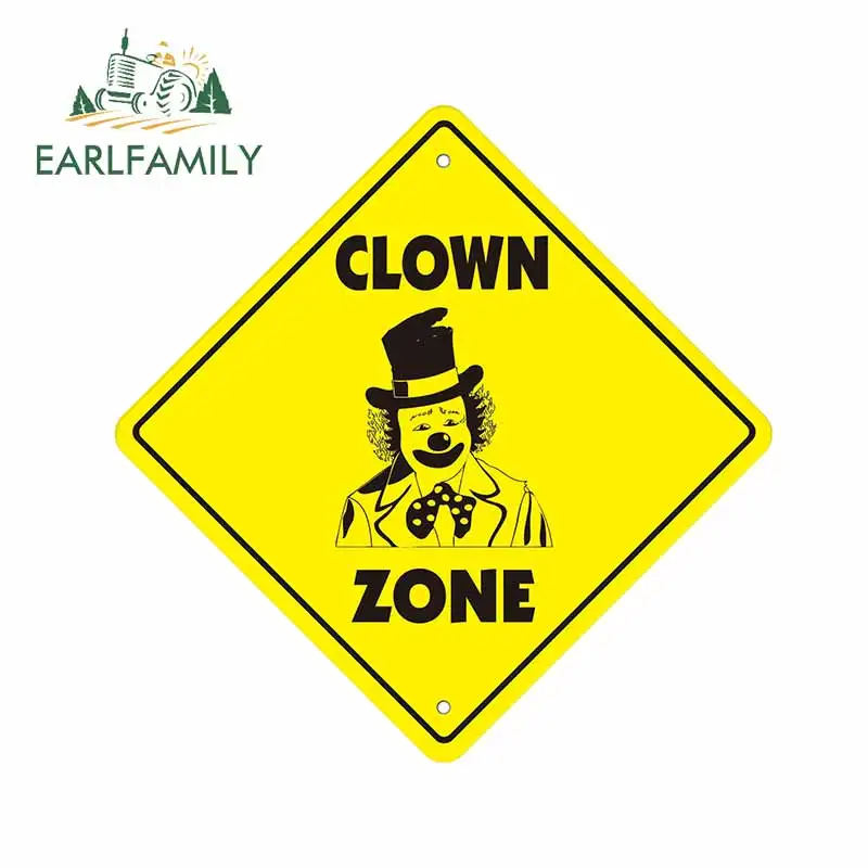 

EARLFAMILY 13 см x 12,9 см для клоуна зоны, забавные фотообои из материала, водонепроницаемая защита от солнца, подходит для украшения внедорожника