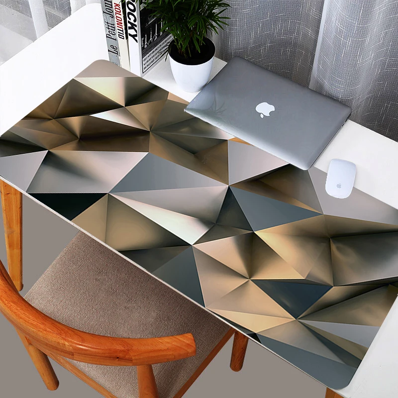 

Customized 3D Geometry Gaming Mousepad 900x400 CSGO Mouse Pad Speed Keyboard Mat Golden Desk Mat xxl Rubber Table Mat for Pet