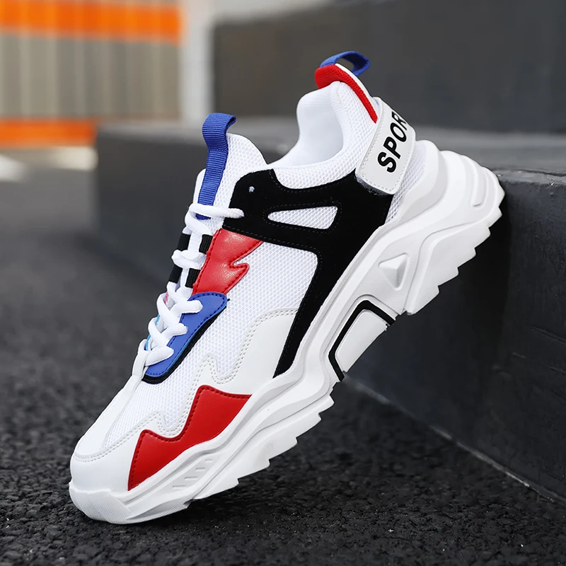 

Light running shoes men's popcorn soft elastic sneakers breathable mesh large size luminous laces sports student brand shoes