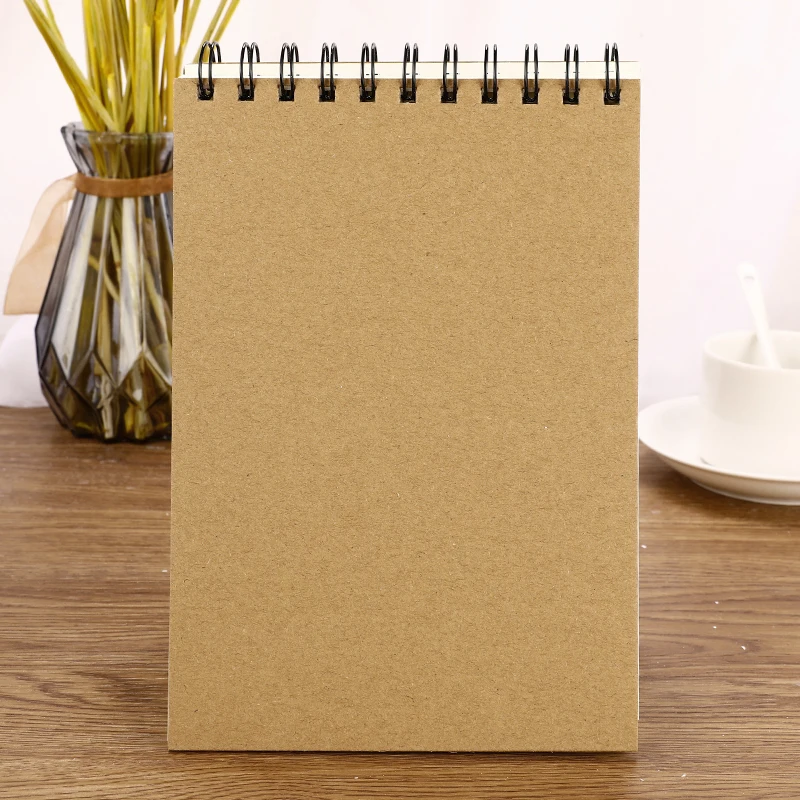 

A3 A4 A5 Vintage Spiral Coil Paper Drawing Painting Graffiti Sketchbook Kraft Hard Cover Sketchbook for Students School Supplies