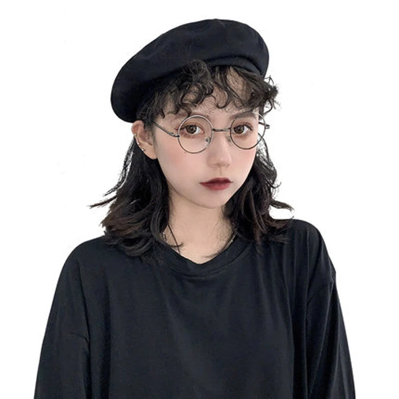 Женский берет Foux из искусственной кожи синяя кепка с регулируемой веревкой лето