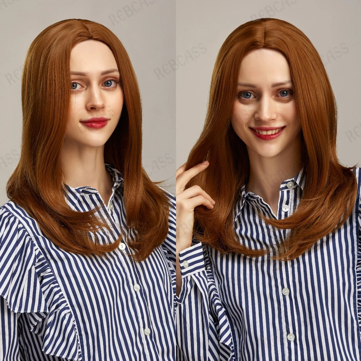 

Brown 26inch Long Colored Hair Cosplay Synthetic Wig For White Women Middle Part Daily Natural Heat Resistan Fiber Female wigs