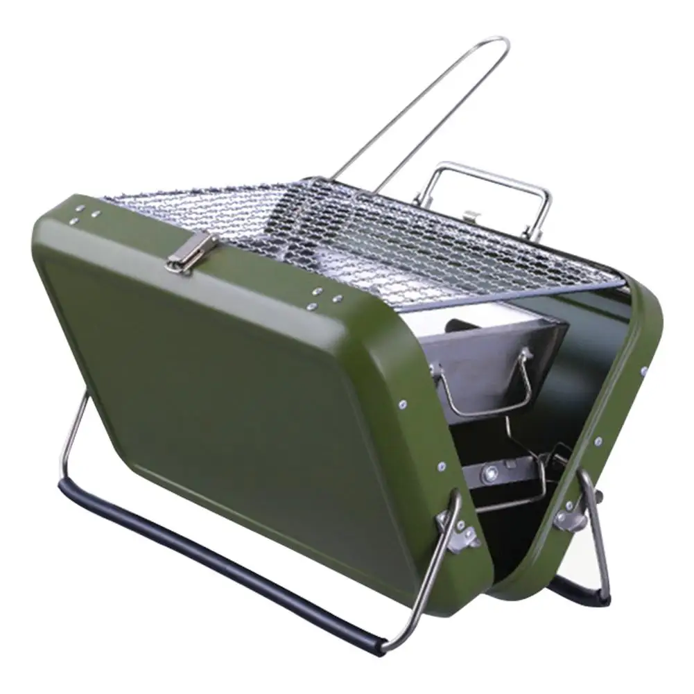 Туристический гриль на древесном угле стильный чемодан складной переносной для