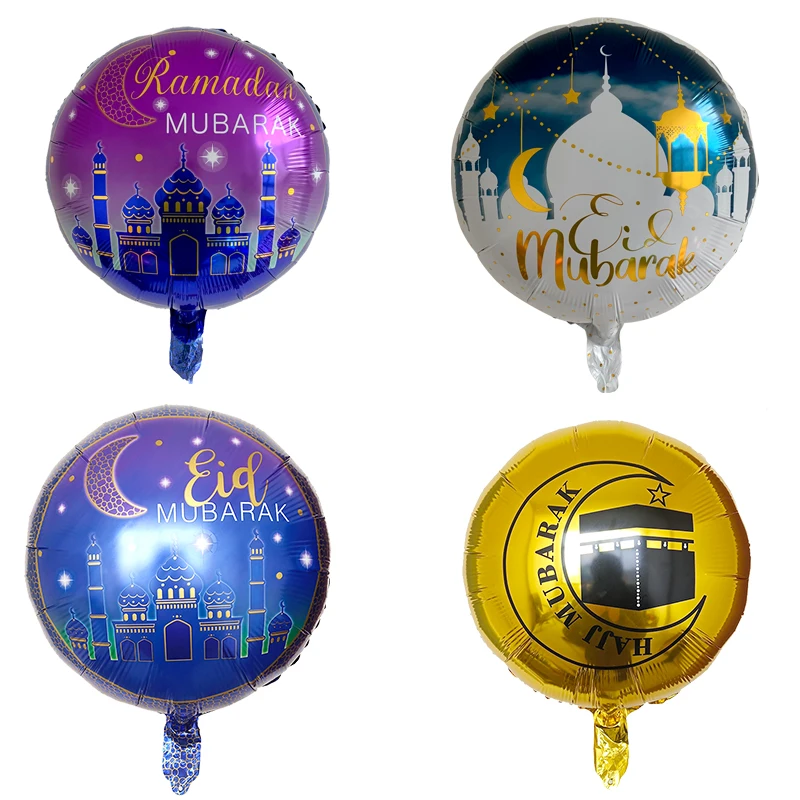 

50Pcs 18Inch Eid Ramadan Moubarak Foil Balloons Decoration Eid Mubarak Decor Islam Ramadan Kareem Helium Ballon Party Globos