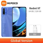 Аккумулятор Xiaomi Redmi 9 T, 4 Гб 128 ГБ64 ГБ, экран Глобальная версия дюйма, Восьмиядерный процессор Snapdragon мобильный телефон, 4 камеры 48 МП, 6000 мАч