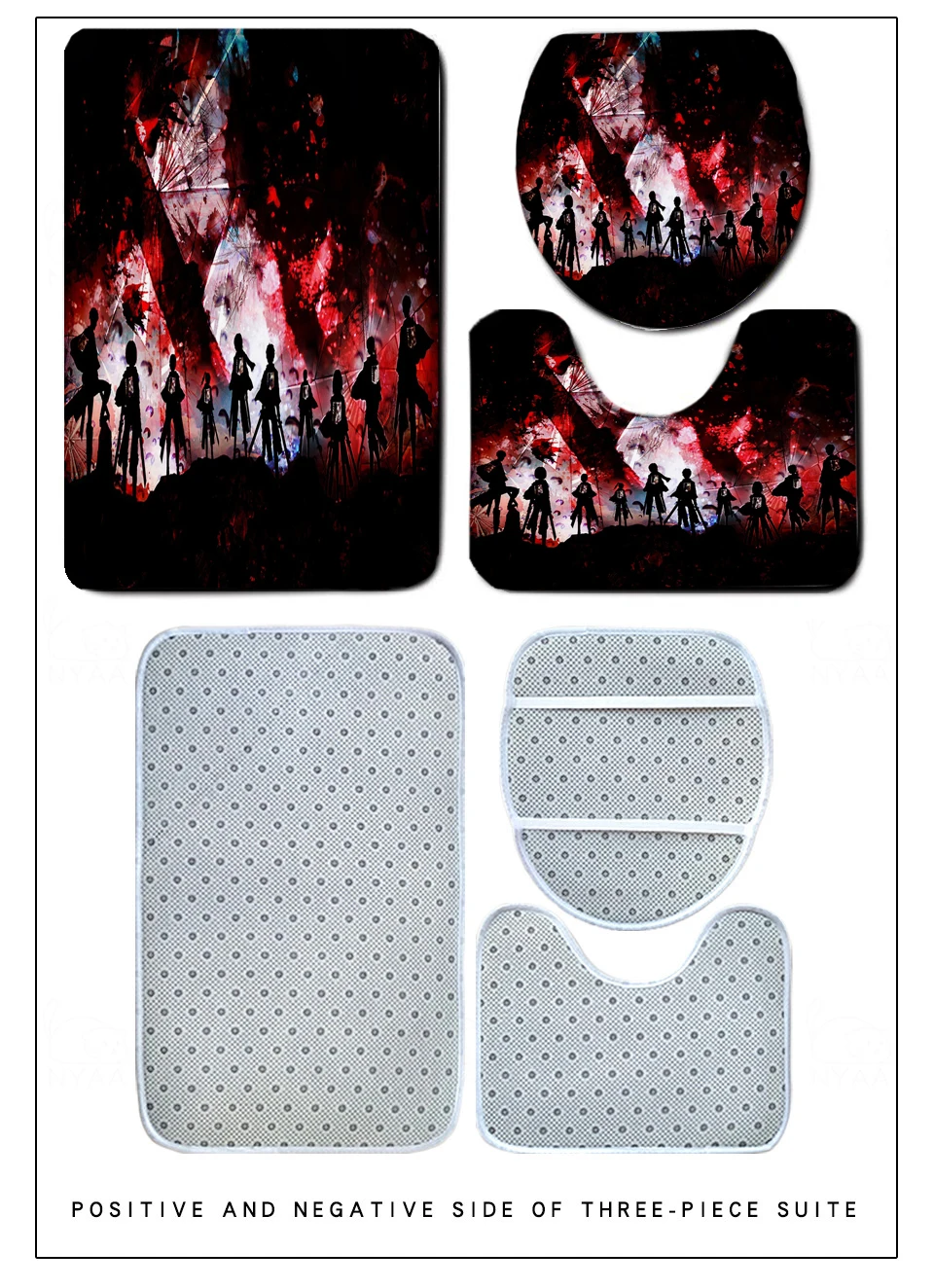 3/4 шт. Противоскользящие коврики для душа атака на Титанов | Дом и сад