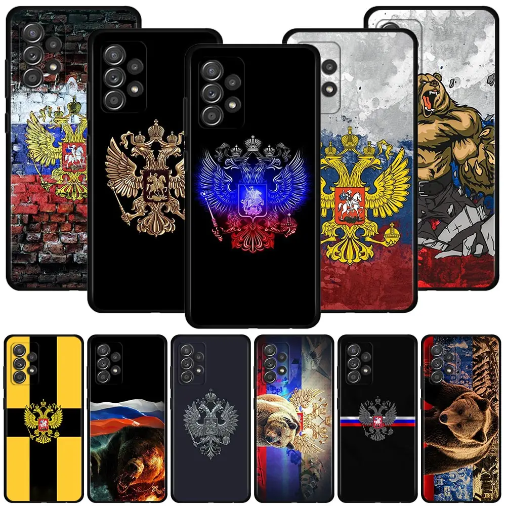 

Case For Samsung Galaxy A51 A71 A01 A11 A21 A21S A31 A41 A72 A52 A42 A32 A22 A12 A02 A02s F42 Shell Russia Russian Flags Emblem