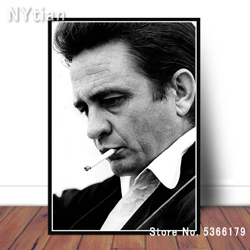 NT356 популярный черный белый Джонни кэш рок музыкальный постер со звездами