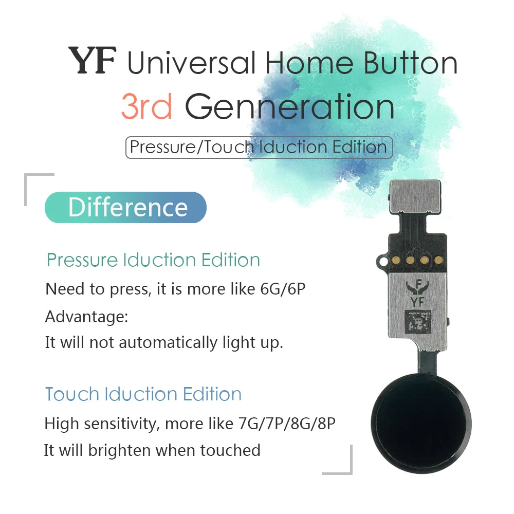 JC/Meibi 5th YF HX 3rd Gen универсальная кнопка home для iPhone 7 7G 8 8G Plus клавиатура меню Функция возврата без touch ID