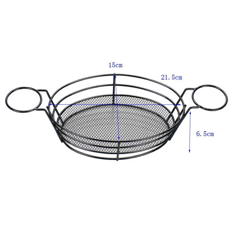 Овальная черная корзина для еды чипа картофеля фри и бургера Сервировочная