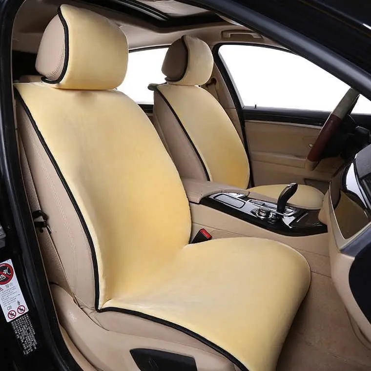 Faux fur Car Seat Cover winter White Universal Automotive interior Artificial Cushion For toyota Kia Mazda | Автомобили и