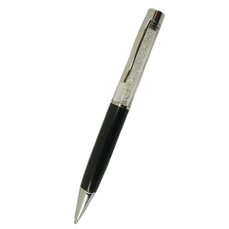 ACMECN şeffaf tükenmez kalem Bling elmas kristal kalemler siyah veya mavi mürekkep Metal tükenmez taklidi kalem hediyeler ve ofis malzemeleri