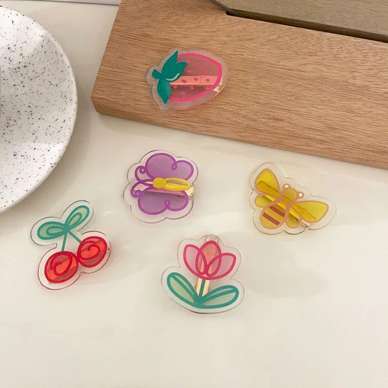 

Lovely cherry tulip hairpin sweet flower hairpin girl heart bangs clip Japanese and Korean hair accessories