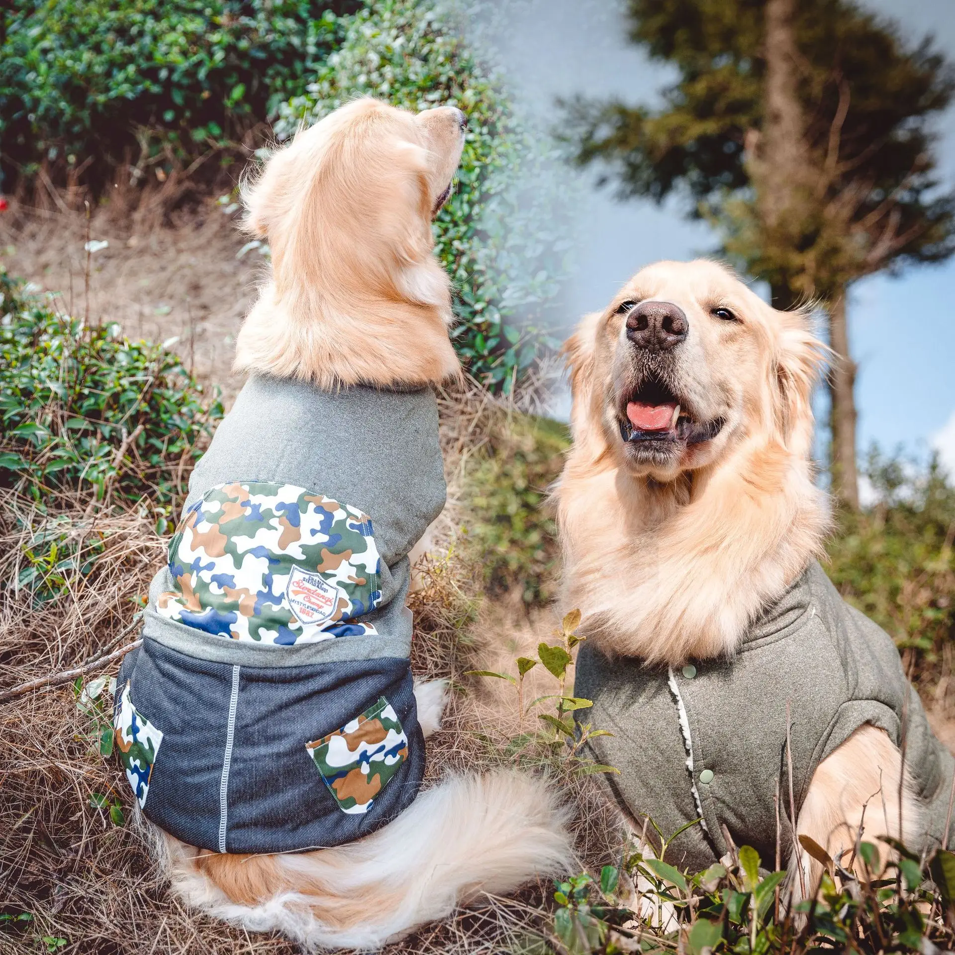 Теплая армейская большая собака пальто и куртки Толстая стеганая курточка