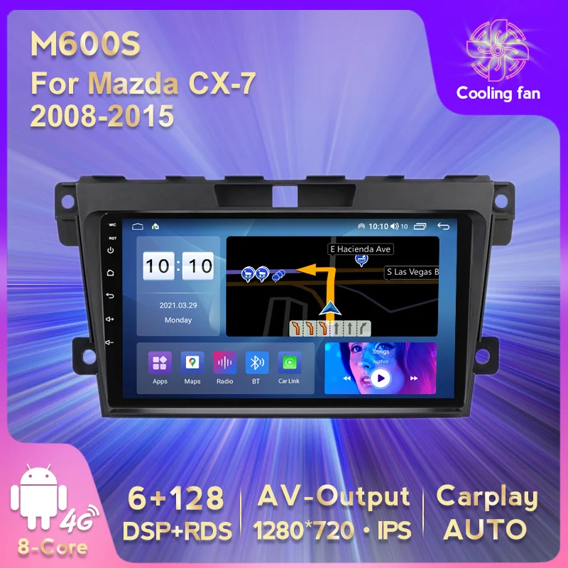 Автомобильный GPS-навигатор IPS HD 1280*720 Android 11 DVD мультимедийный плеер для Mazda CX-7 2008-2015